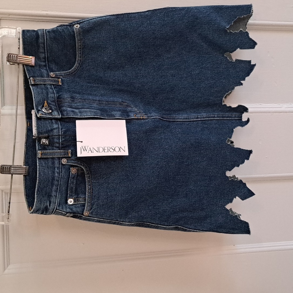 JW ANDERSON US sz 4 UK 8 Blue Denim laser cut Skirt